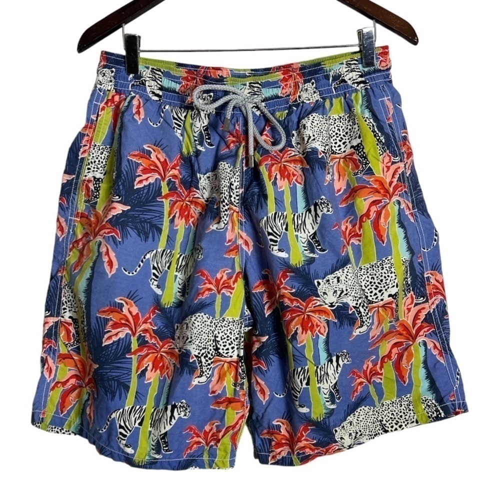 Vilebrequin Hawaiian White Tiger Palm Tree Shorts size XL